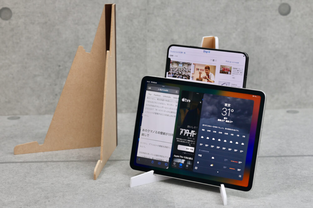 サンボル商会の第2弾商品は、2段式タブレットスタンド